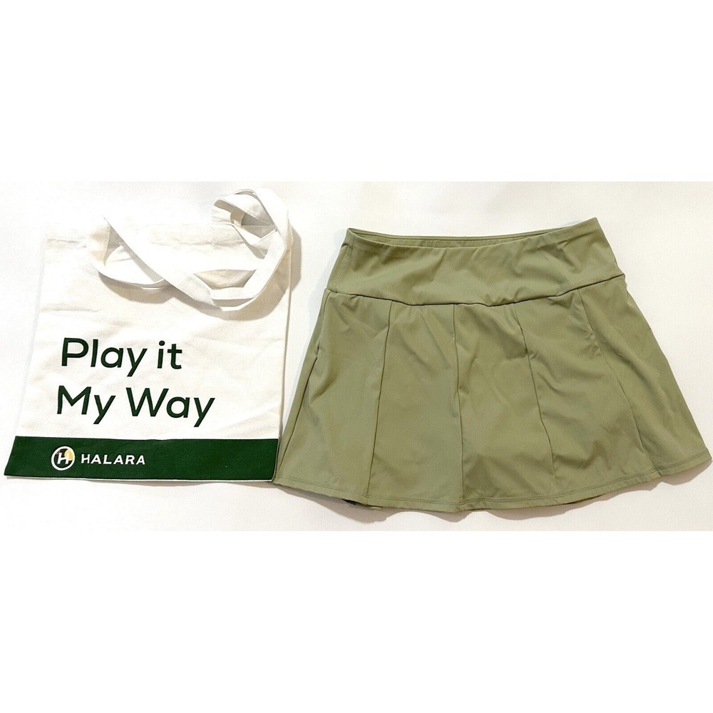 Halara Skirts Skorts Womens XL Green Built-In Shorts & Cotton Canvas Tote Bag